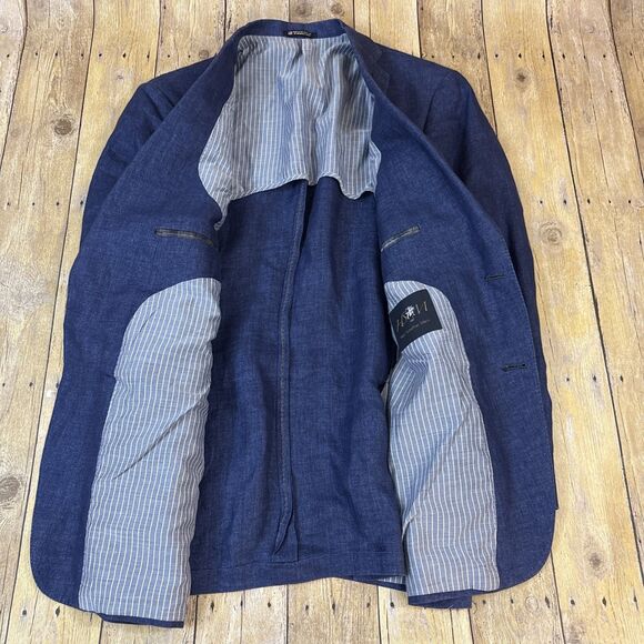 Hart Schaffner Marx Unstructured Blazer Linen Cotton Blend 42R - Picture 4 of 9